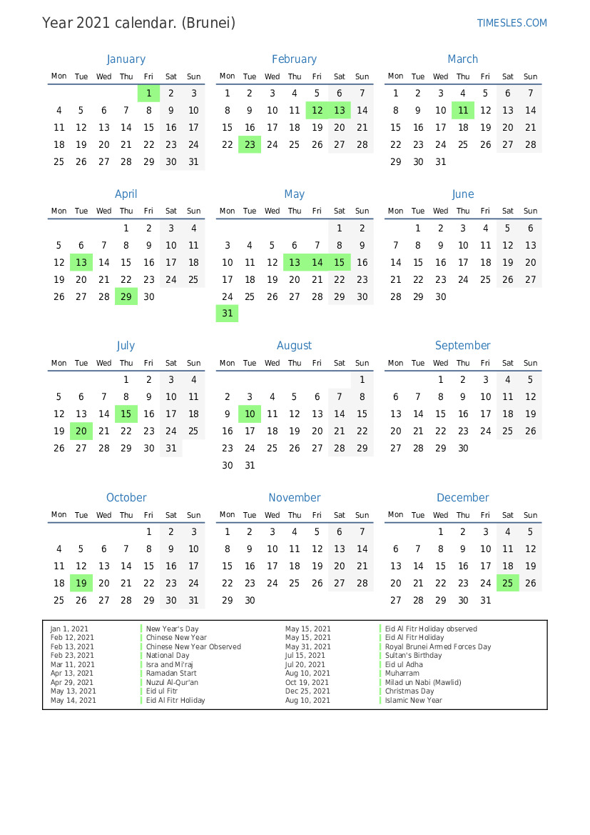 Calendar islam 2021