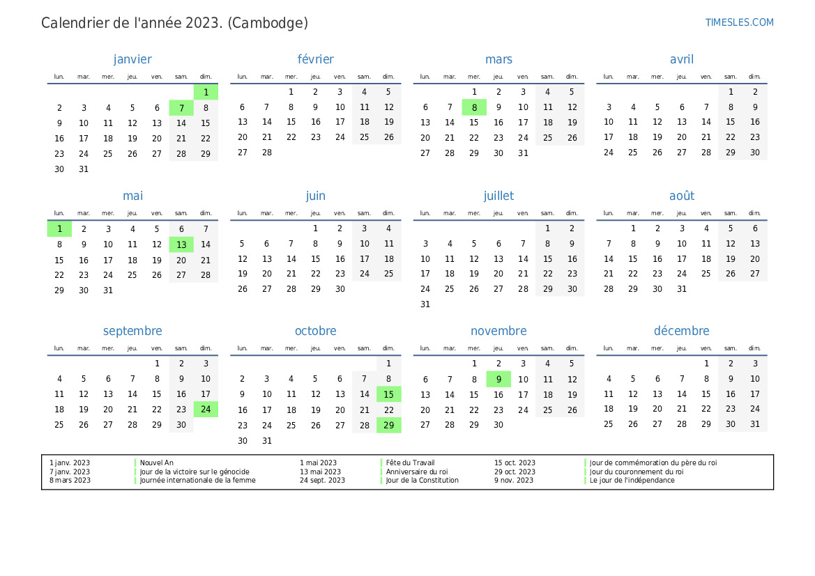 Calendrier 2024 Khmer Top Amazing Incredible - Printable Calendar for ...