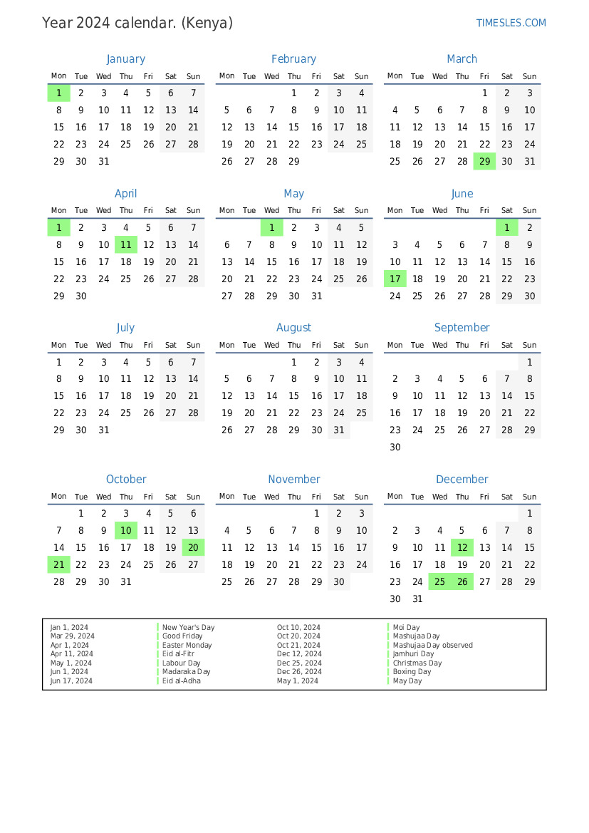 Calendar Yearly 2024 P En Kenya 108 