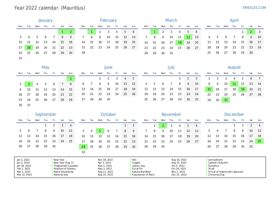 Calendar 2024 Mauritius Public Holiday Calendar 2024 Ireland Printable
