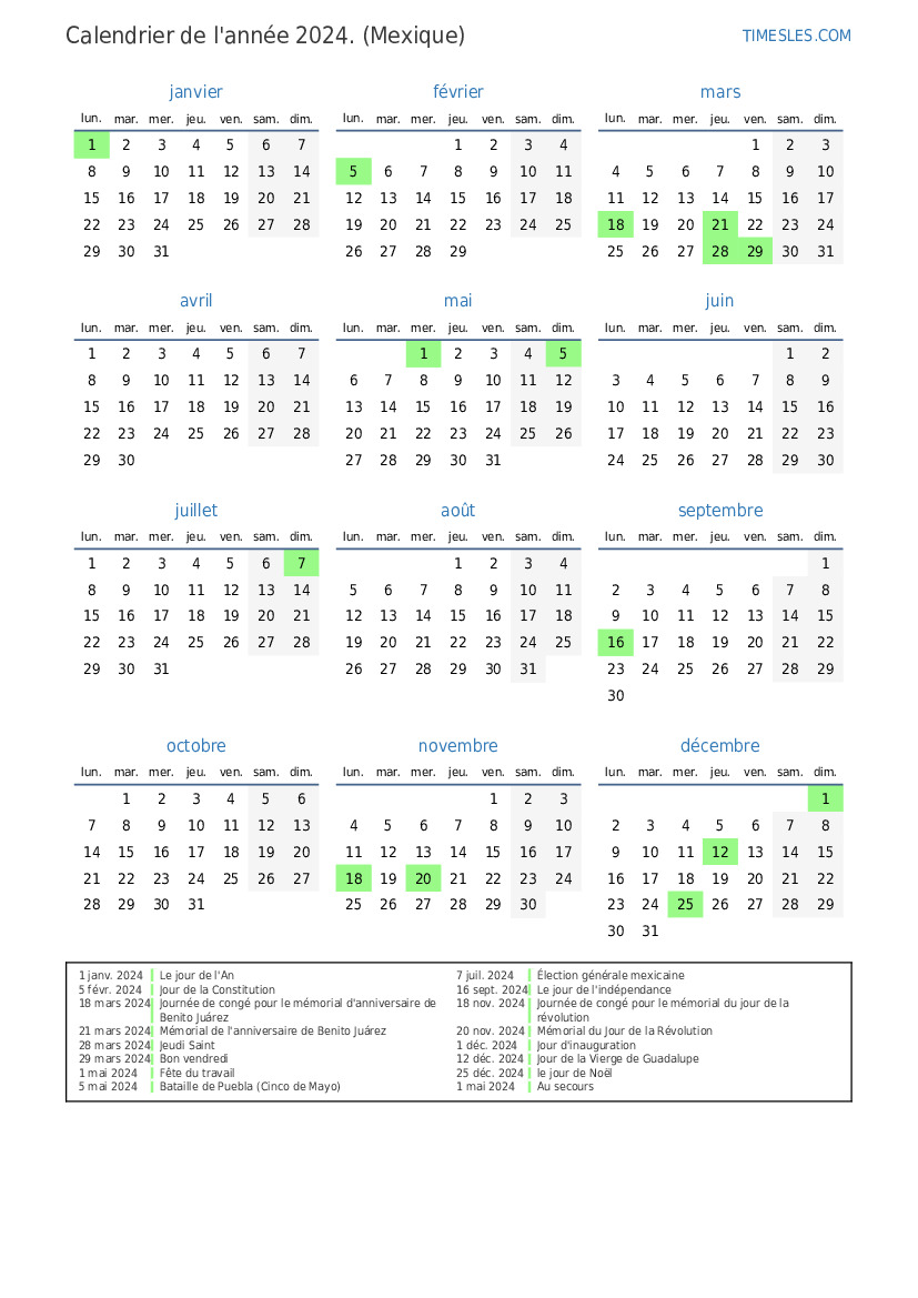 Calendar Yearly 2024 P Fr Mexico 134 
