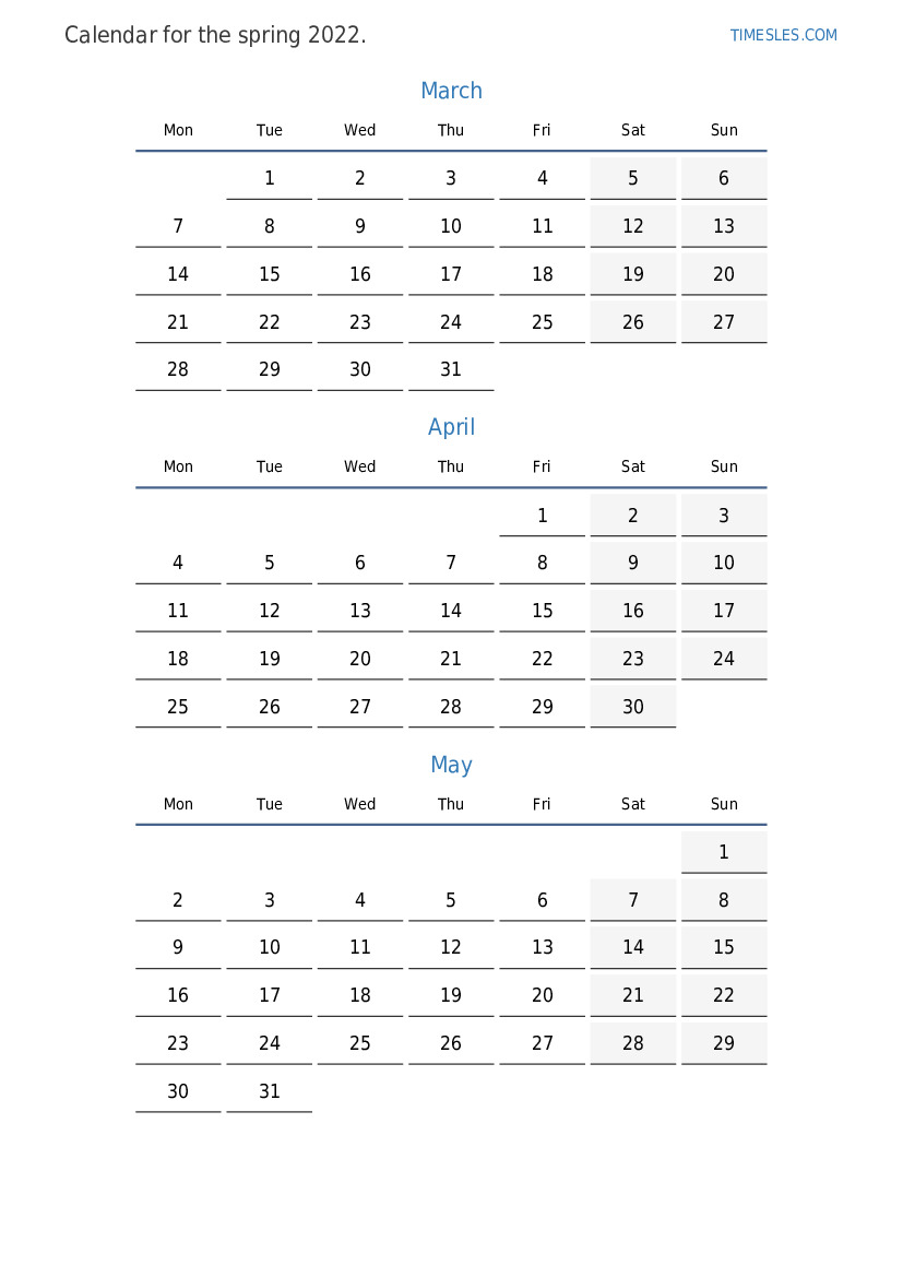 Spring Calendar 2022 Spring 2022 Calendar With Holidays For Malta | Print And Download Calendar