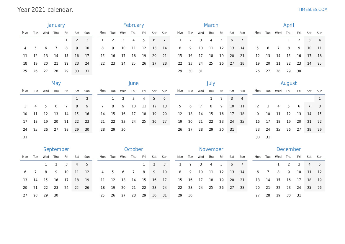 Calendar For 2021 With Holidays In Kuwait Print And Download Calendar