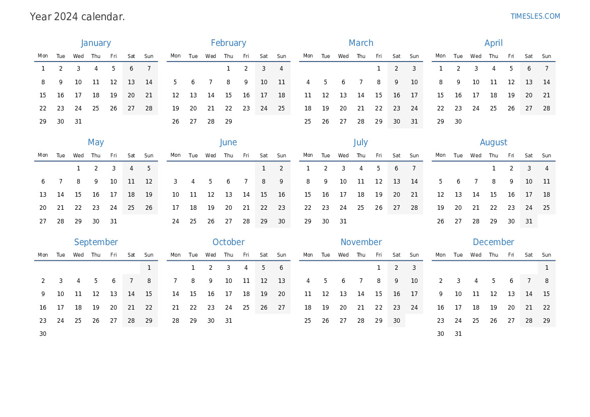 Calendar Yearly 2024 L En 