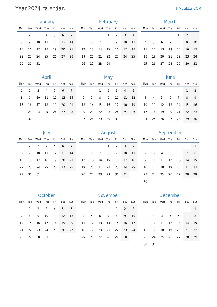 Calendar for 2024 with holidays in Sweden Print and download calendar