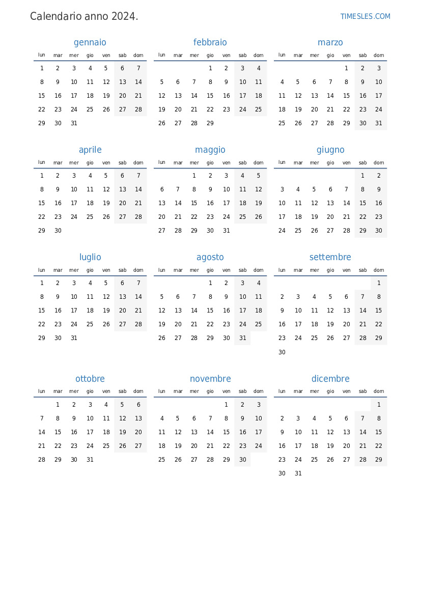 Calendario per il 2024 con giorni festivi in Angola | Stampa e scarica