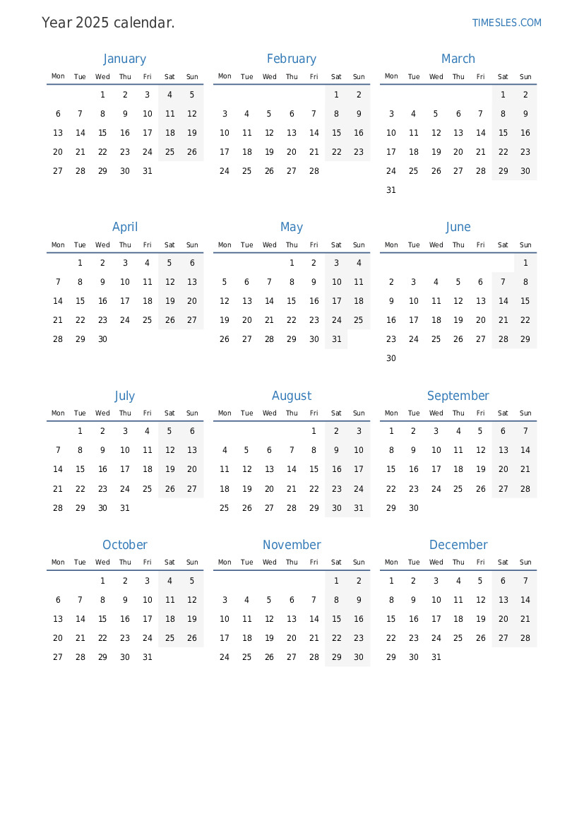 Calendar for 2025 with holidays in Mauritius  Print and download calendar