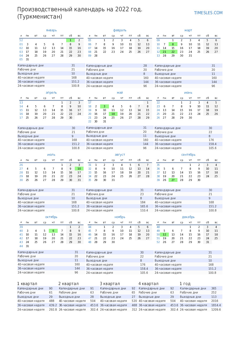 Туркменский календарь - TouristMaps.ru
